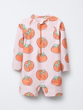 Zara Tomatoes Short Swimsuit Jumpsuit